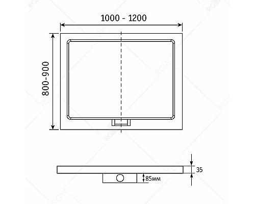 Купить Душевой поддон из искусственного камня RGW GWS-21 100х90 03150290-01 Белый в магазине сантехники Santeh-Crystal.ru