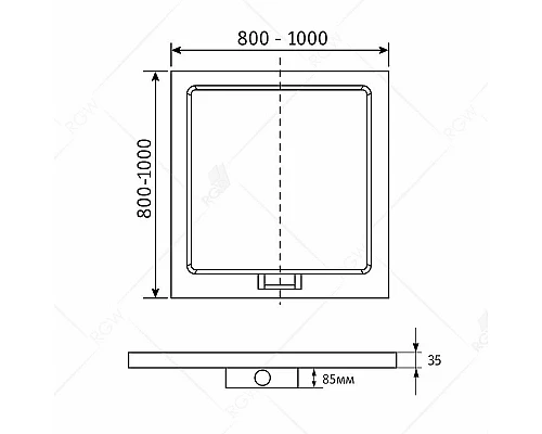 Купить Душевой поддон из искусственного камня RGW GWS-01 100x100 03150100-01 Белый в магазине сантехники Santeh-Crystal.ru