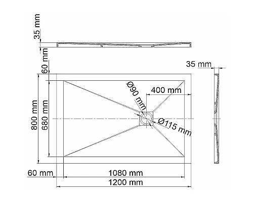 Заказать Душевой поддон из искусственного камня WasserKRAFT Aller 120x80 10T06 Слоновая кость матовая в магазине сантехники Santeh-Crystal.ru