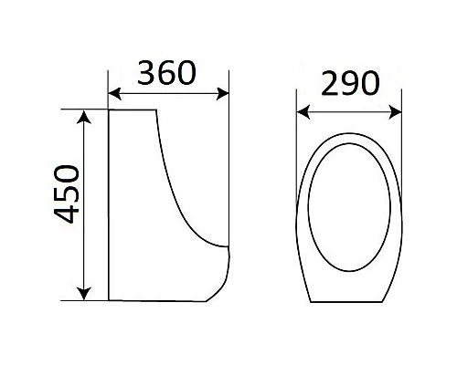 Приобрести Писсуар CeramaLux X545S с кнопочным механизмом смыва в магазине сантехники Santeh-Crystal.ru