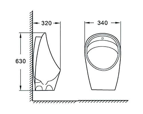 Купить Писсуар CeramaLux X560S Белый с сенсорным механизмом смыва в магазине сантехники Santeh-Crystal.ru