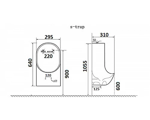 Приобрести Писсуар CeramaLux Х541S подвесной Белый в магазине сантехники Santeh-Crystal.ru