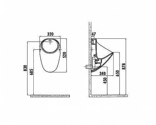 Приобрести Писсуар Creavit TP635-00CB00E-0000 подвесной Белый в магазине сантехники Santeh-Crystal.ru