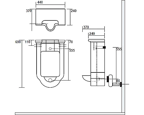 Купить Писсуар Kerasan Waldorf 413001 подвесной Белый в магазине сантехники Santeh-Crystal.ru