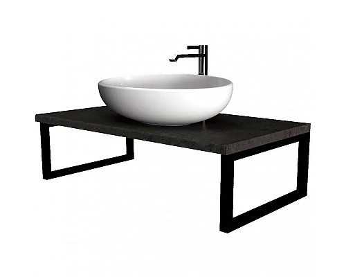 Купить Столешница под раковину 1MarKa Grunge Loft 100 У85838 подвесная Бетон темно-серый в магазине сантехники Santeh-Crystal.ru