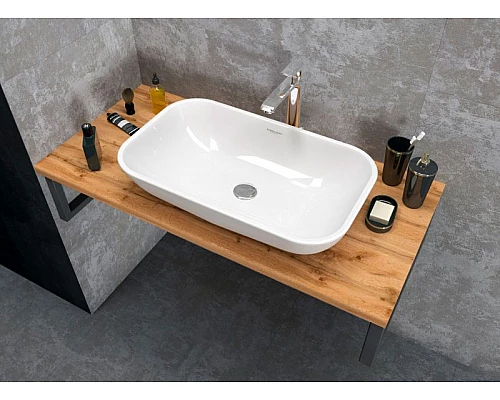 Купить Столешница под раковину 1MarKa Grunge Loft 100 У85832 подвесная Дуб вотан в магазине сантехники Santeh-Crystal.ru