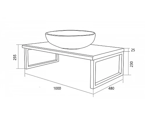 Купить Столешница под раковину 1MarKa Grunge Loft 100 У85832 подвесная Дуб вотан в магазине сантехники Santeh-Crystal.ru