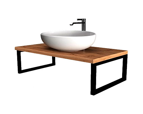 Купить Столешница под раковину 1MarKa Grunge Loft 90 У85831 подвесная Дуб вотан в магазине сантехники Santeh-Crystal.ru