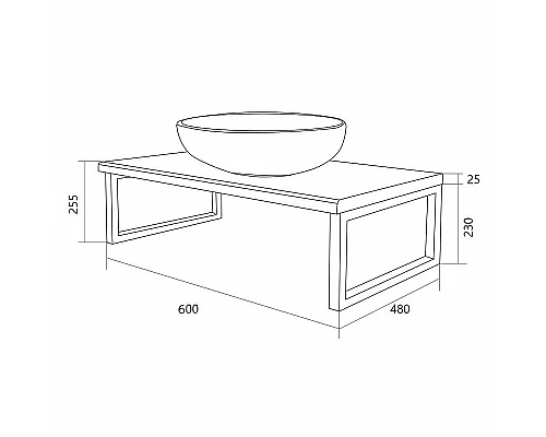 Заказать Столешница под раковину 1MarKa Grunge Loft 60 Ц0000001584 Дуб вотан в магазине сантехники Santeh-Crystal.ru