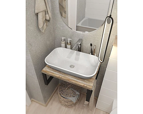 Приобрести Столешница под раковину 1MarKa Grunge Loft 60 Ц0000001583 Дуб намибия в магазине сантехники Santeh-Crystal.ru