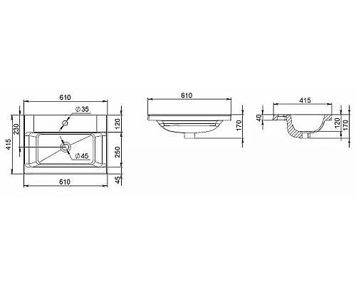Приобрести Раковина AM.PM Gem 61 M90WCC0602WG Белая в магазине сантехники Santeh-Crystal.ru