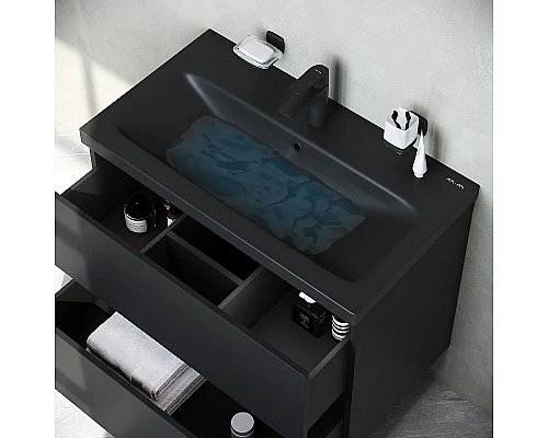 Приобрести Раковина AM.PM Gem 75 M90WCC0752BM Черная матовая в магазине сантехники Santeh-Crystal.ru