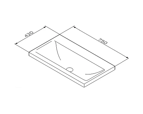 Приобрести Раковина AM.PM Gem 75 M90WCC0752BM Черная матовая в магазине сантехники Santeh-Crystal.ru