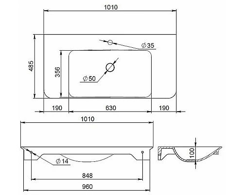 Заказать Раковина AM.PM Sensation 100 M30WPC1001WG Белая в магазине сантехники Santeh-Crystal.ru