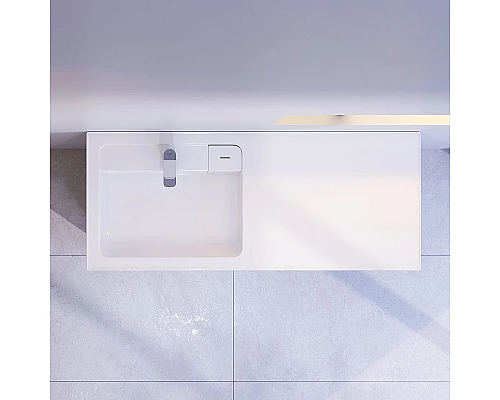 Купить Раковина AM.PM X-Joy 120 L M85AWPL1201WG на стиральную машину Белая в магазине сантехники Santeh-Crystal.ru