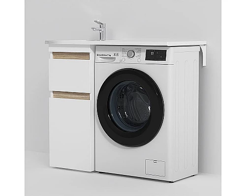 Приобрести Раковина AM.PM X-Joy 100 L M85AWPL1001WG на стиральную машину Белая в магазине сантехники Santeh-Crystal.ru