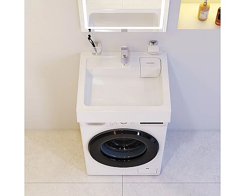 Купить Раковина AM.PM X-Joy 60 M85AWCC0602WG над стиральной машиной Белая в магазине сантехники Santeh-Crystal.ru