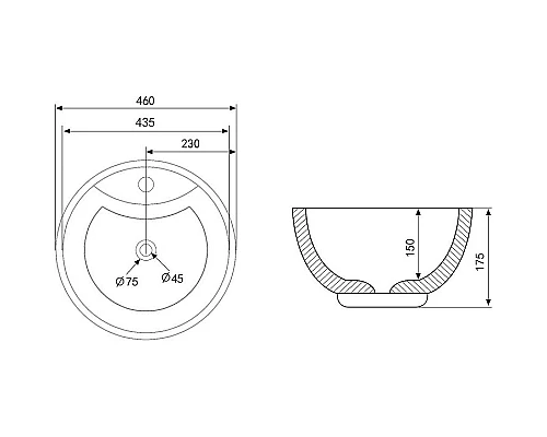Приобрести Раковина Abber Bequem 46 AC2101 Белая в магазине сантехники Santeh-Crystal.ru