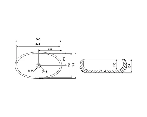 Заказать Раковина-чаша Abber Bequem 60 AC2102 Белая в магазине сантехники Santeh-Crystal.ru