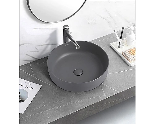 Купить Раковина-чаша Abber Bequem 46 AC2100MG Серая матовая в магазине сантехники Santeh-Crystal.ru