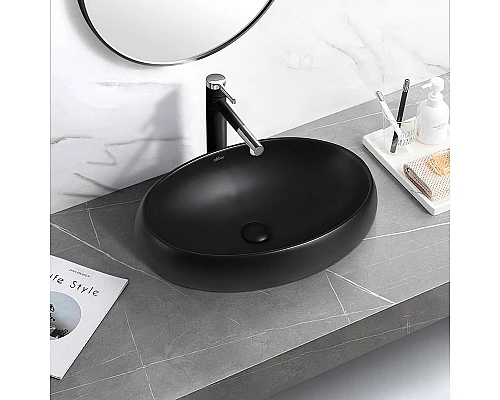 Приобрести Раковина-чаша Abber Bequem 60 AC2102MB Черная матовая в магазине сантехники Santeh-Crystal.ru
