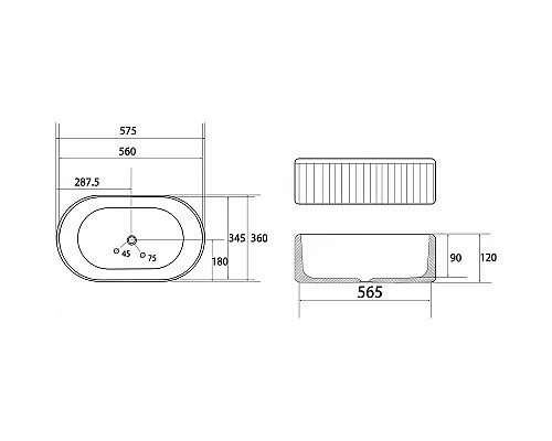 Раковина-чаша Abber Bequem 58 AC2116 Белая