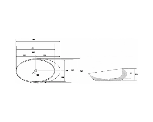 Раковина-чаша Abber Bequem 49 AC2107MW Белая матовая