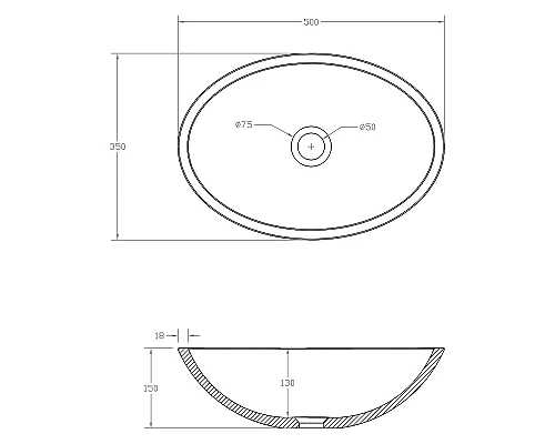 Раковина-чаша Abber Karbon 50 AK2042 Черная