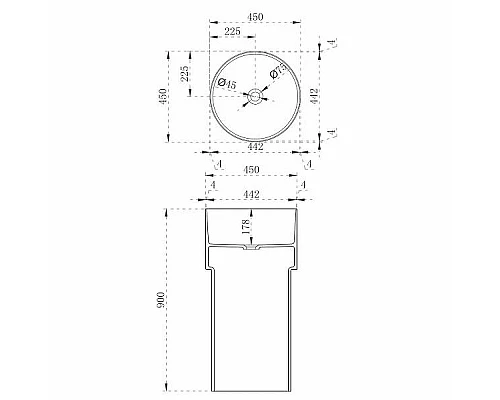 Приобрести Раковина Abber Kristall 45 AT2701Onyx Черная в магазине сантехники Santeh-Crystal.ru