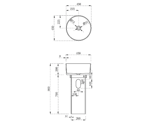 Заказать Раковина Abber Kristall 45 AT2702Onyx-H Черная в магазине сантехники Santeh-Crystal.ru