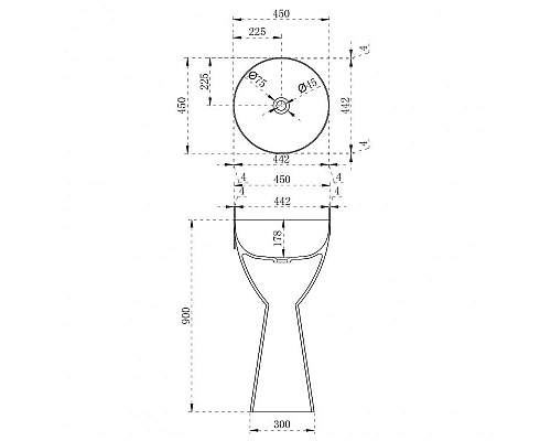 Заказать Раковина Abber Kristall 45 AT2703Opal Коричневая в магазине сантехники Santeh-Crystal.ru
