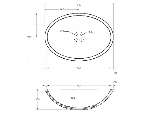 Приобрести Раковина-чаша Abber Kristall 50 AT2802Onyx Черная в магазине сантехники Santeh-Crystal.ru