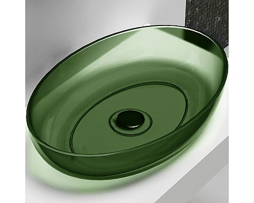 Раковина-чаша Abber Kristall 60 AT2801Emerald Зеленая
