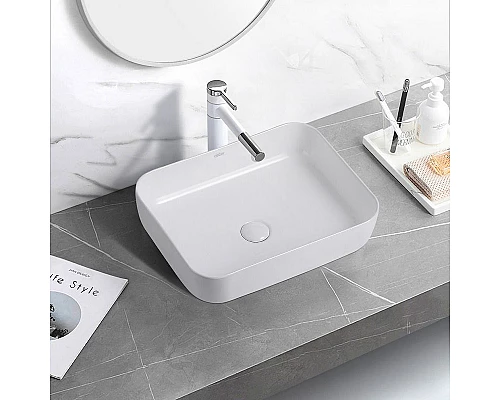 Купить Раковина-чаша Abber Rechteck 50 AC2202 Белая в магазине сантехники Santeh-Crystal.ru