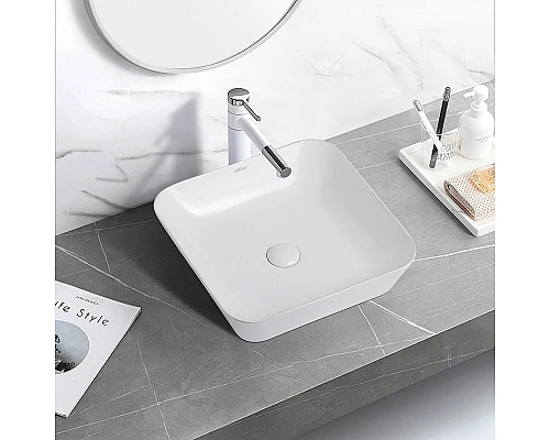 Купить Раковина-чаша Abber Rechteck 43 AC2205 Белая в магазине сантехники Santeh-Crystal.ru