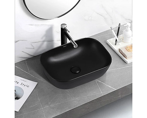Приобрести Раковина-чаша Abber Rechteck 46 AC2200MB Черная матовая в магазине сантехники Santeh-Crystal.ru