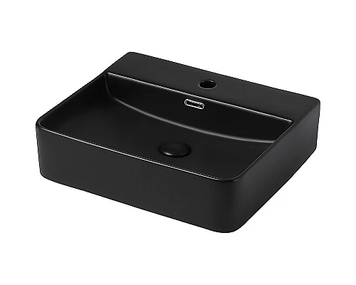 Приобрести Раковина Abber Rechteck 50 AC2203MB Черная матовая в магазине сантехники Santeh-Crystal.ru