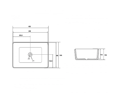 Заказать Раковина-чаша Abber Rechteck 40 AC2213 Белая в магазине сантехники Santeh-Crystal.ru