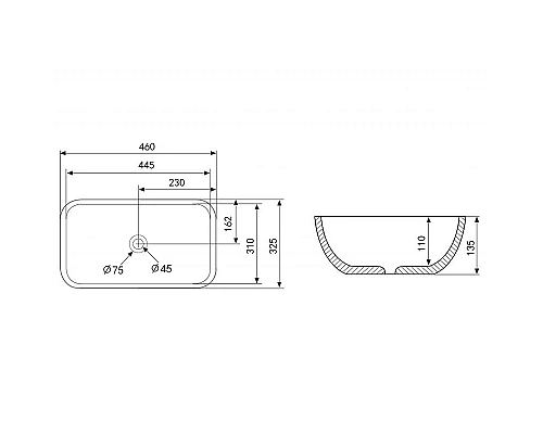 Приобрести Раковина-чаша Abber Rechteck 46 AC2200MBG Темно-зеленая матовая в магазине сантехники Santeh-Crystal.ru