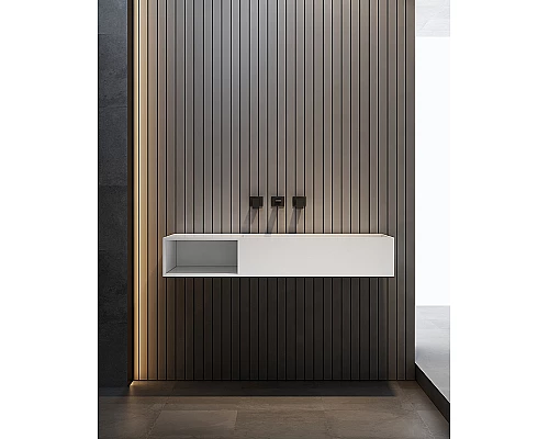 Раковина Abber Stein 100 L AS2640-1.0 L Белая матовая