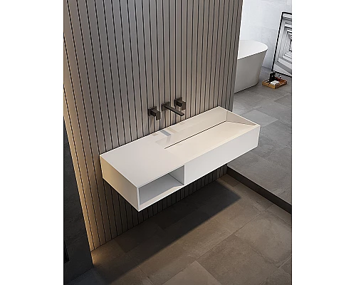 Раковина Abber Stein 120 L AS2640-1.2 L Белая матовая