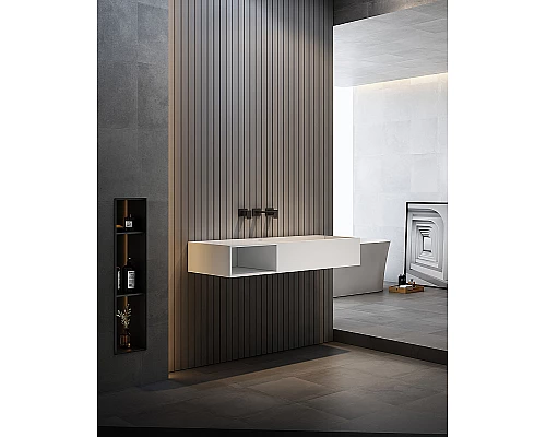 Раковина Abber Stein 120 L AS2640-1.2 L Белая матовая