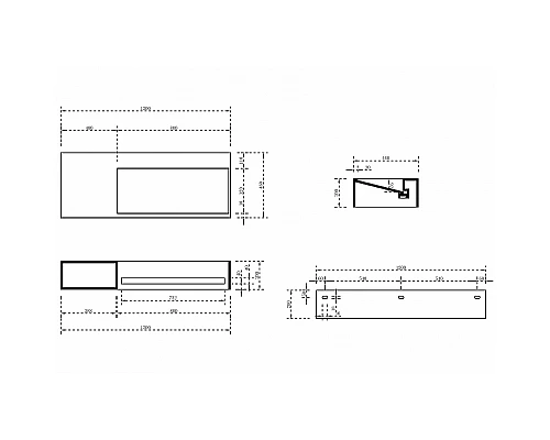 Раковина Abber Stein 120 L AS2640-1.2 L Белая матовая