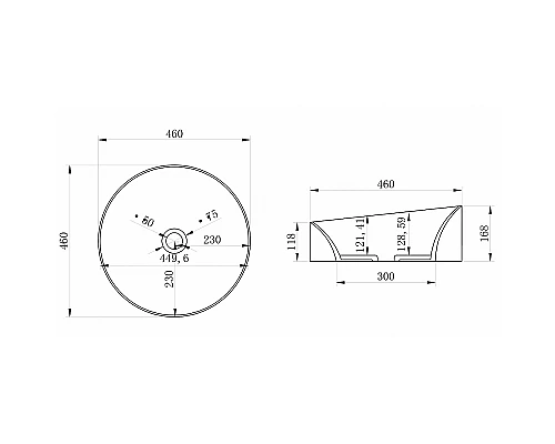 Раковина-чаша Abber Stein 46 AS2607 Белая матовая