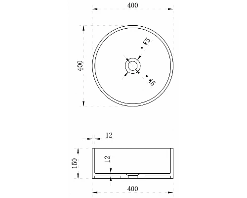 Раковина-чаша Abber Stein 40 AS2612 Белая матовая