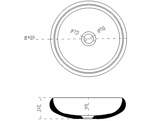 Раковина-чаша Abber Stein 40 AS2613 Белая матовая