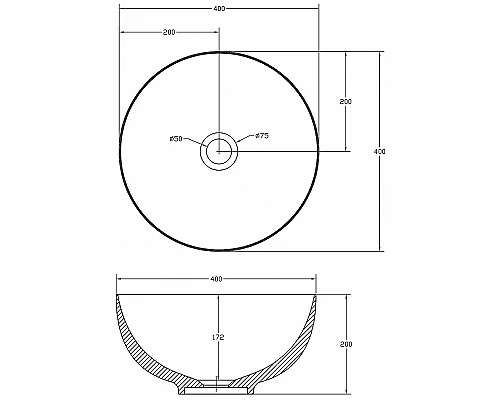 Раковина-чаша Abber Stein 40 AS2617 Белая матовая