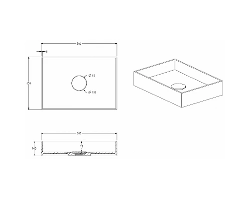 Раковина-чаша Abber Stein 50 AS2621 Белая матовая