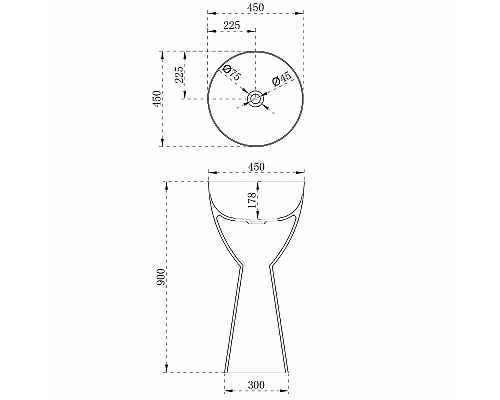 Раковина Abber Stein 45 AS2507 Белая матовая