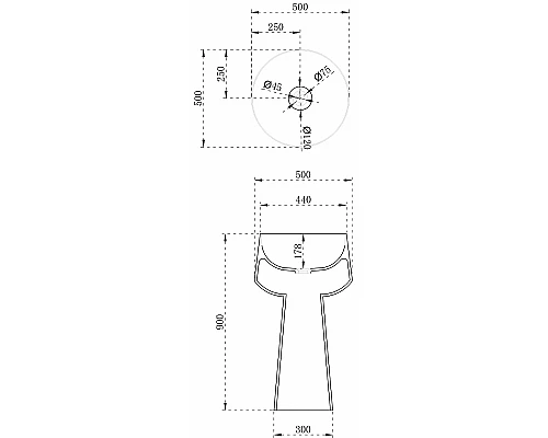 Раковина Abber Stein 50 AS2508 Белая матовая